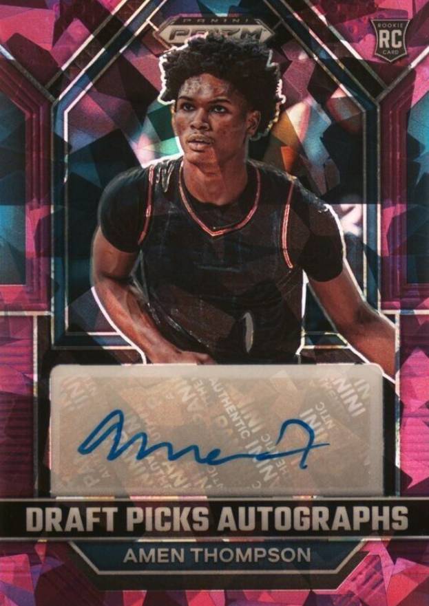 2023 Panini Prizm Draft Picks Draft Picks Autograph Amen Thompson #AMT Basketball Card