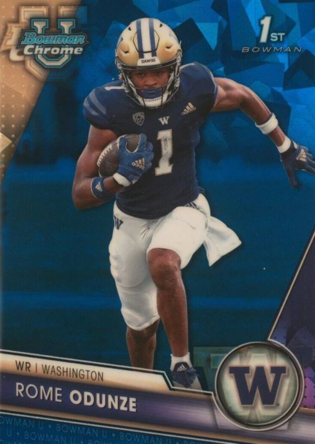 2023 Bowman University Chrome Sapphire Rome Odunze #138 Football Card