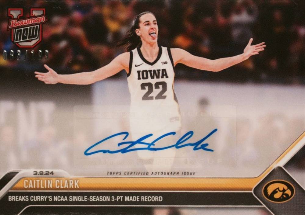 2023 Bowman U Now Caitlin Clark #63A Basketball Card