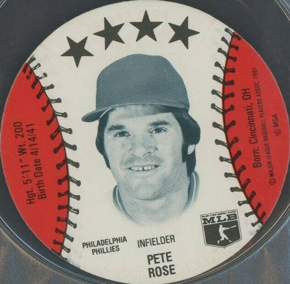 1982 On Deck Cookies Discs  Pete Rose # Baseball Card