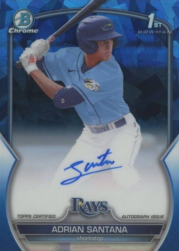 2023 Bowman Draft Sapphire Edition Chrome Prospect Autographs Adrian Santana #CDAAS Baseball Card