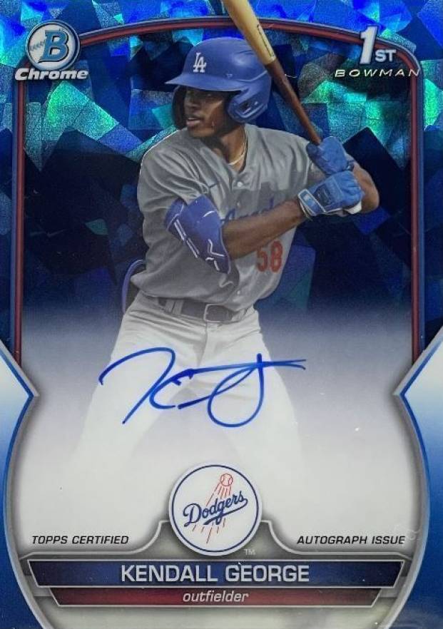 2023 Bowman Draft Sapphire Edition Chrome Prospect Autographs Kendall George #CDAKG Baseball Card