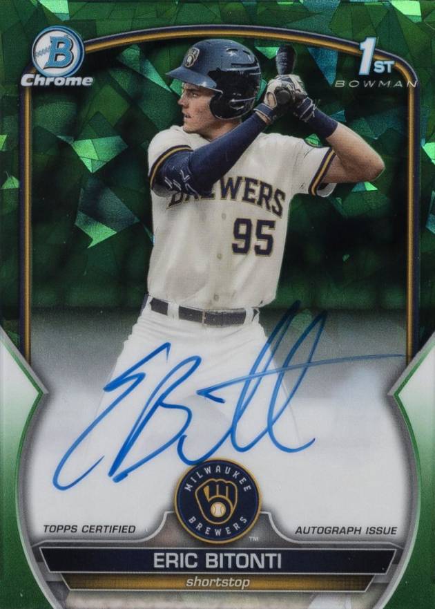 2023 Bowman Draft Sapphire Edition Chrome Prospect Autographs Eric Bitonti #CDAEB Baseball Card