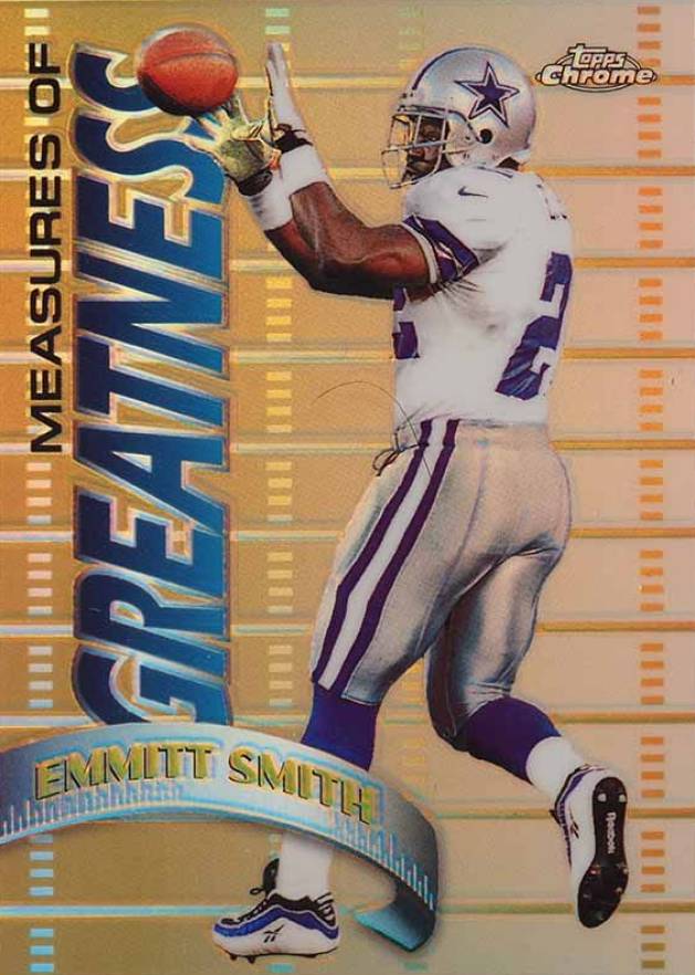 1998 Topps Chrome Measures of Greatness  Emmitt Smith #MG12 Football Card