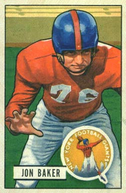 1951 Bowman Jon Baker #57 Football Card