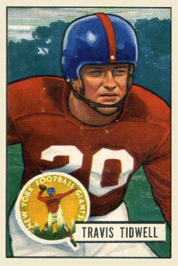 1951 Bowman Travis Tidwell #19 Football Card