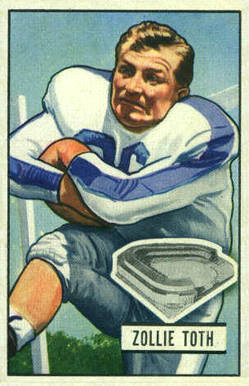 1951 Bowman Zollie Toth #45 Football Card