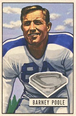 1951 Bowman Barney Poole #9 Football Card