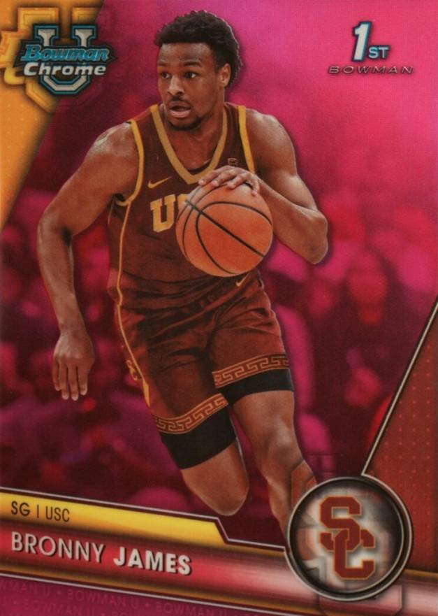 2023 Bowman University Chrome Bronny James #95 Basketball Card