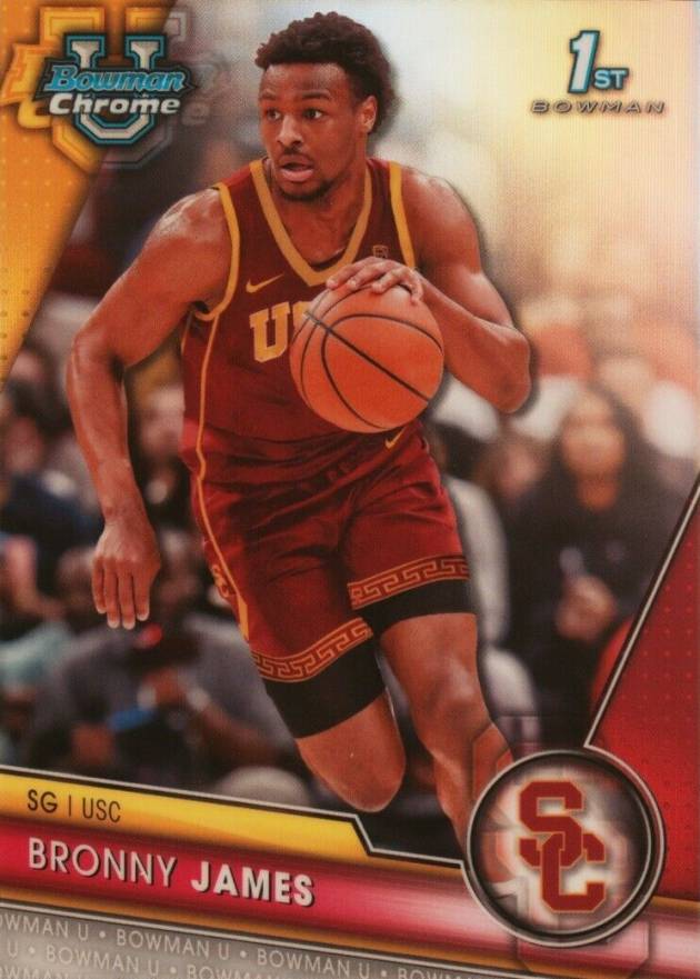 2023 Bowman University Chrome Bronny James #95 Basketball Card