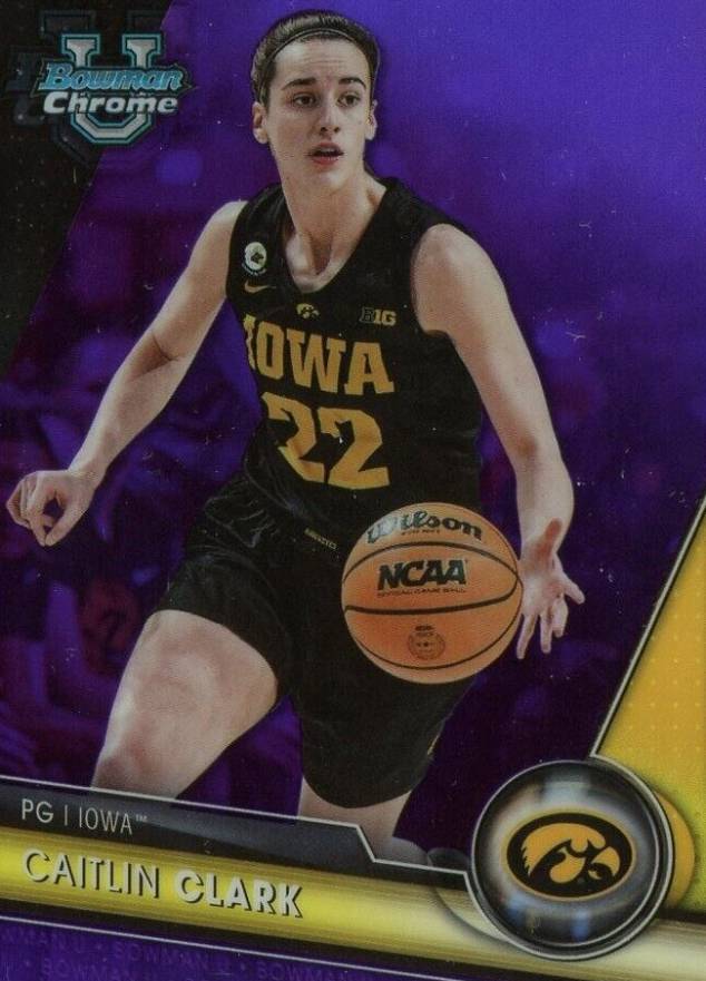 2023 Bowman University Chrome Caitlin Clark #34 Basketball Card