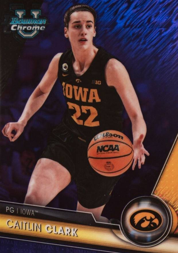 2023 Bowman University Chrome Caitlin Clark #34 Basketball Card