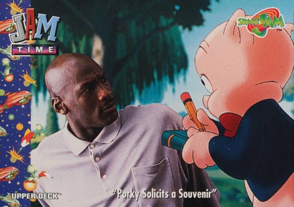 1996 Upper Deck Space Jam Porky Solicits A Souvenir #41 Basketball Card