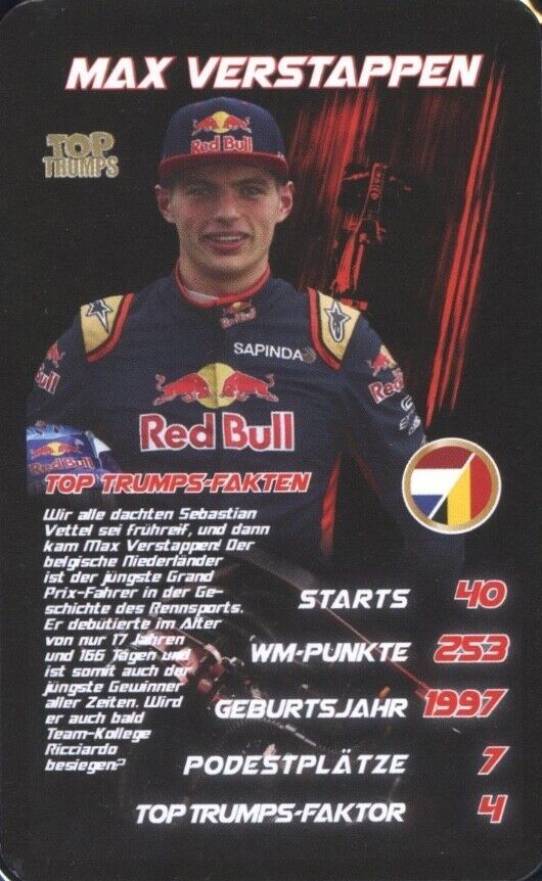 2017 Top Trumps Grand Prix Helden Max Verstappen # Other Sports Card