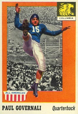 1955 Topps All-American Paul Governali #73 Football Card