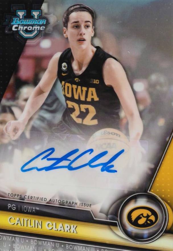 2023 Bowman University Chrome Bowman Chrome Prospects Autographs Caitlin Clark #CCL Basketball Card