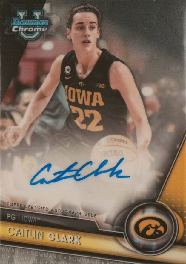 2023 Bowman University Chrome Bowman Chrome Prospects Autographs Caitlin Clark #CCL Basketball Card