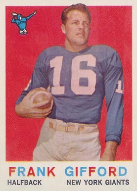 1959 Topps Frank Gifford #20 Football Card