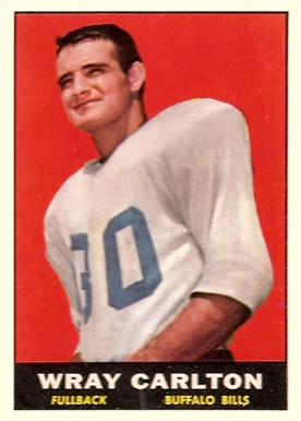 1961 Topps Wray Carlton #160 Football Card