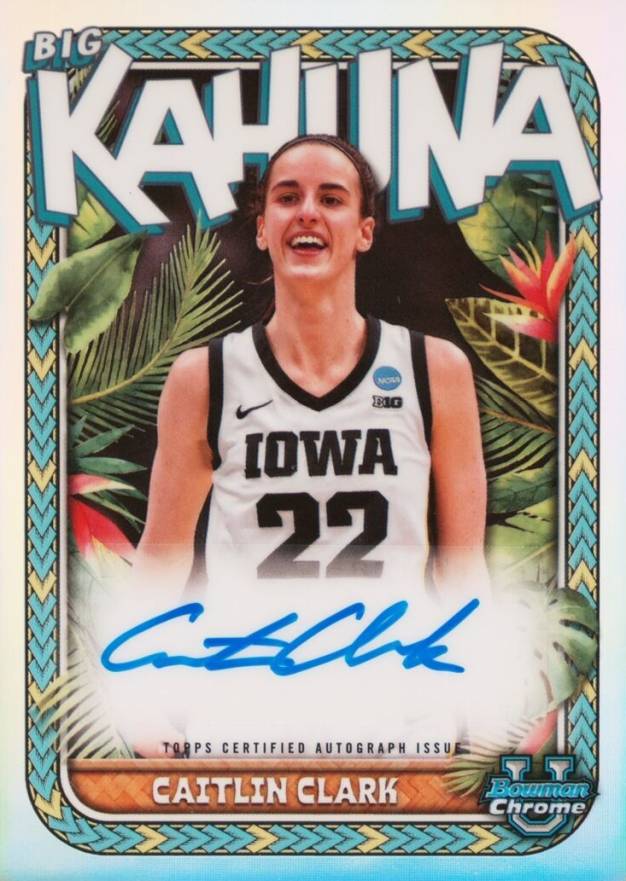 2023 Bowman University Chrome the Big Kahuna Autographs Caitlin Clark #BKACC Basketball Card