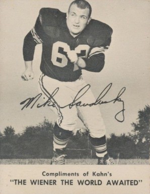 1962 Kahn's Wieners Mike Sandusky # Football Card