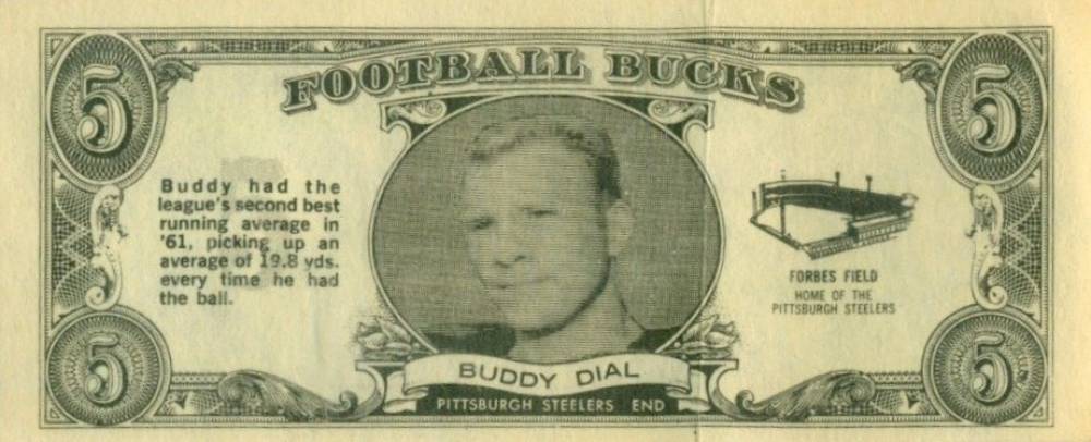 1962 Topps Bucks Buddy Dial #15 Football Card