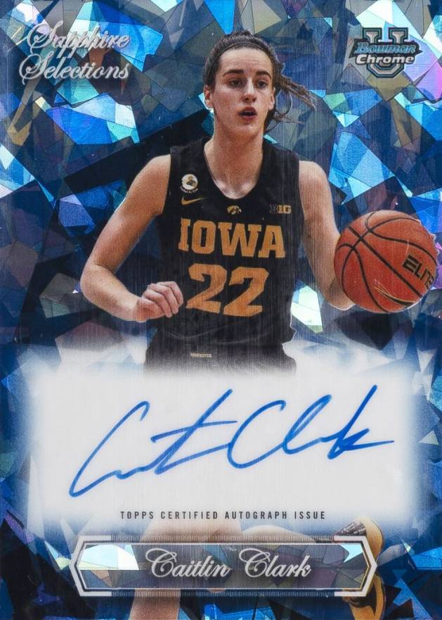 2023 Bowman University Chrome Sapphire Sapphire Selections Autographs Caitlin Clark #SACC Basketball Card