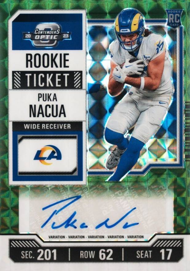 2023 Panini Zenith Contenders Optic Rookie Ticket RPS Preview Autographs Puka Nacua #139 Football Card