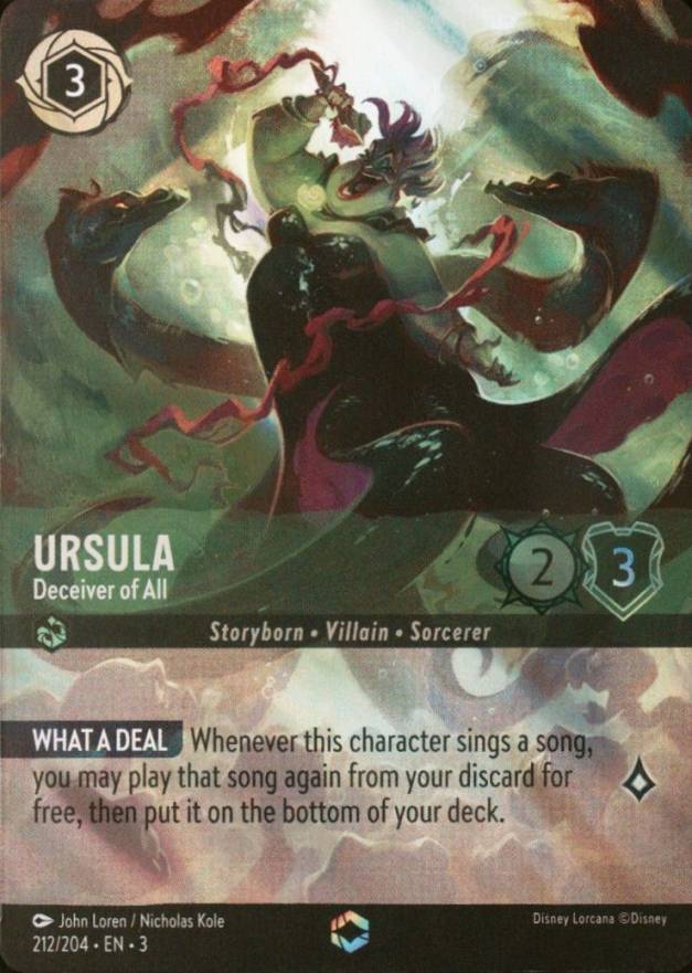 2024 Disney Lorcana EN 3-Into the Inklands Ursula - Deceiver of All #212 Non-Sports Card