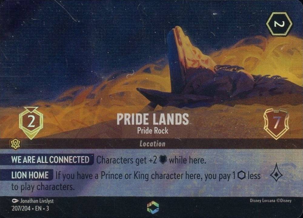 2024 Disney Lorcana EN 3-Into the Inklands Pride Lands - Pride Rock #207 Non-Sports Card