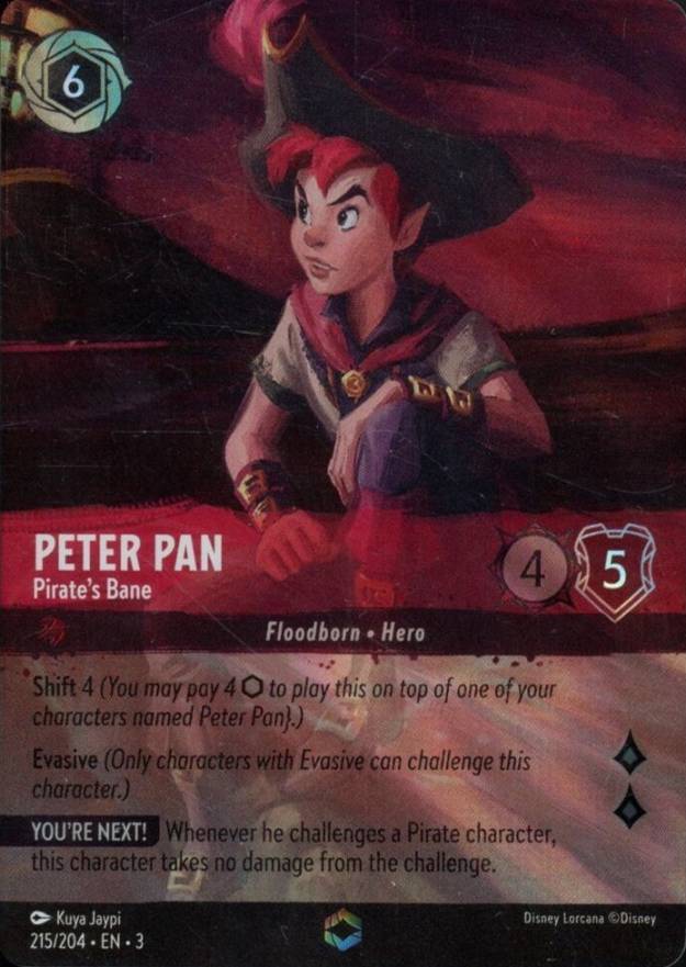 2024 Disney Lorcana EN 3-Into the Inklands Peter Pan - Pirate's Bane #215 Non-Sports Card