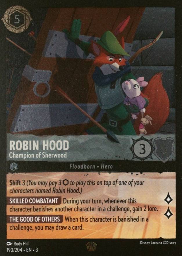 2024 Disney Lorcana EN 3-Into the Inklands Robin Hood - Champion of Sherwood #190 Non-Sports Card