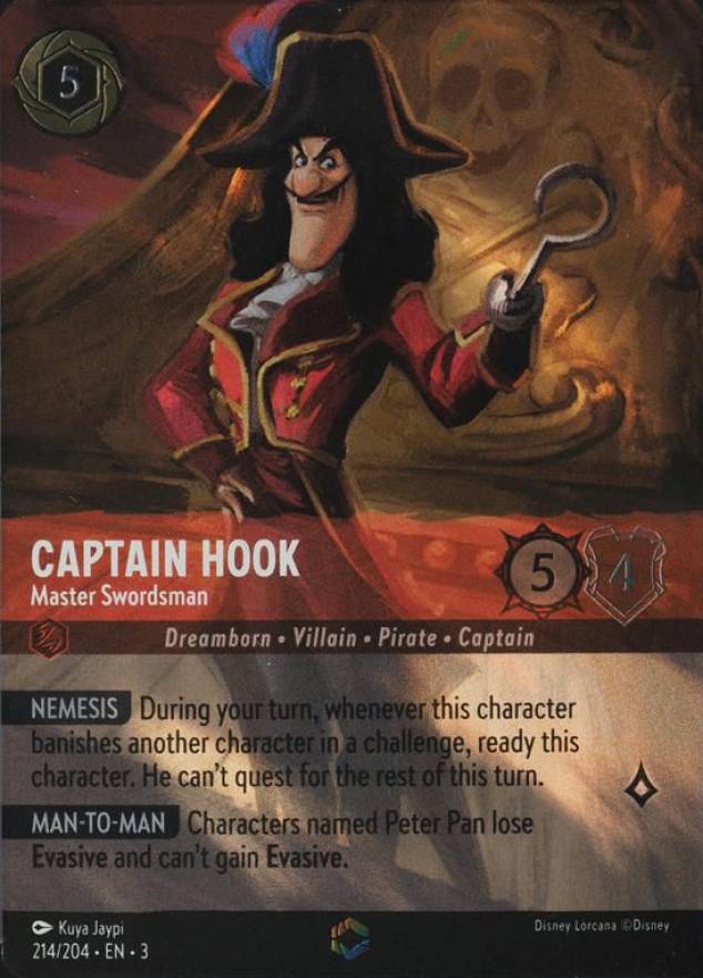 2024 Disney Lorcana EN 3-Into the Inklands Captain Hook - Master Swordsman #214 Non-Sports Card