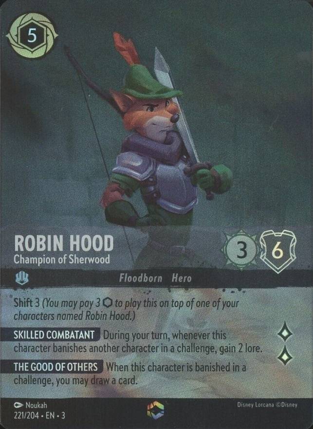 2024 Disney Lorcana EN 3-Into the Inklands Robin Hood - Champion of Sherwood #221 Non-Sports Card