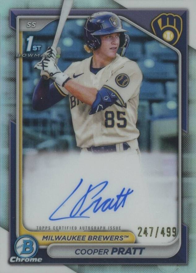 2024 Bowman Chrome Prospect Autographs Cooper Pratt #CPACPR Baseball Card