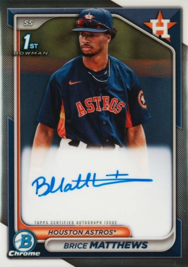 2024 Bowman Chrome Prospect Autographs Brice Matthews #CPABM Baseball Card