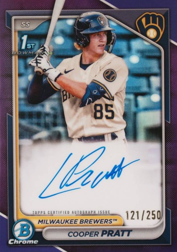 2024 Bowman Chrome Prospect Autographs Cooper Pratt #CPACPR Baseball Card