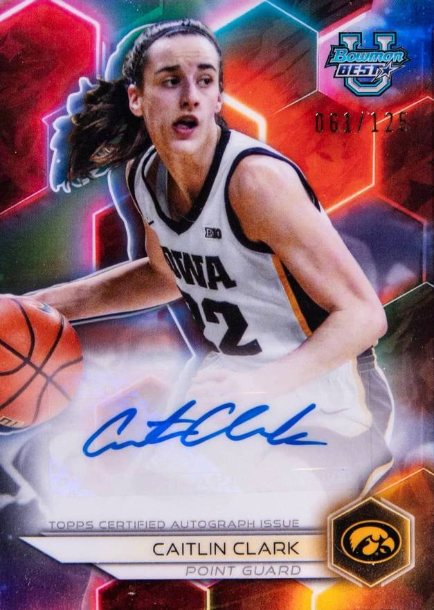 2023 Bowman University Best Best of 2023 Autographs Caitlin Clark #B23CC Basketball Card