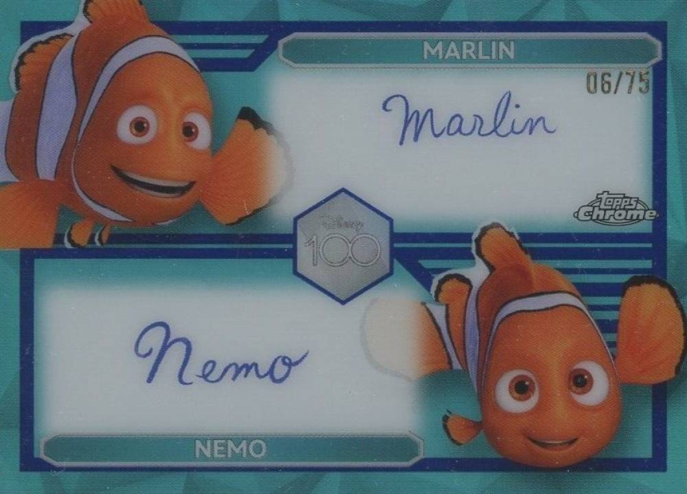 2023 Topps Chrome DISNEY100 Dual Autographs Nemo & Marlin #DL7 Non-Sports Card