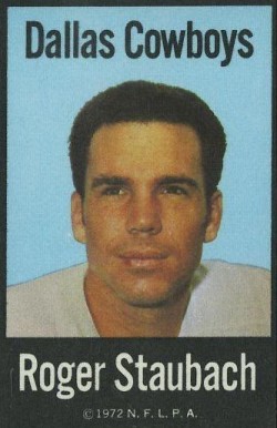 1972 NFLPA Iron Ons Roger Staubach # Football Card