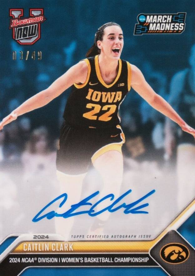 2023 Bowman U Now March Madness Caitlin Clark #1B Basketball Card