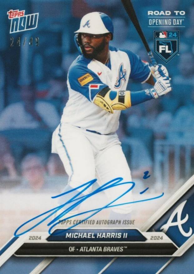 2024 Topps Now Road to Opening Day Autograph Michael Harris II #MHA Baseball Card