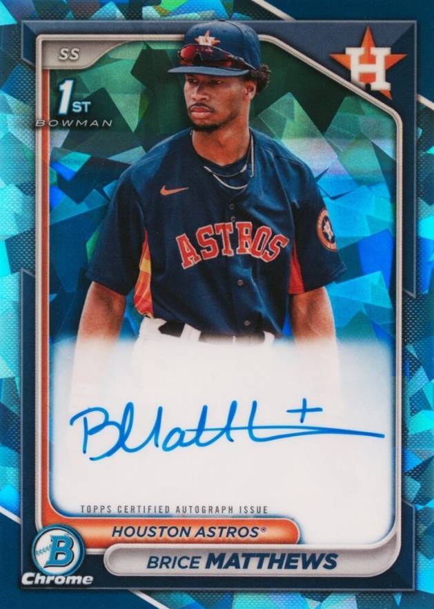 2024 Bowman Sapphire Edition Chrome Prospects Sapphire Autographs Brice Matthews #BM Baseball Card