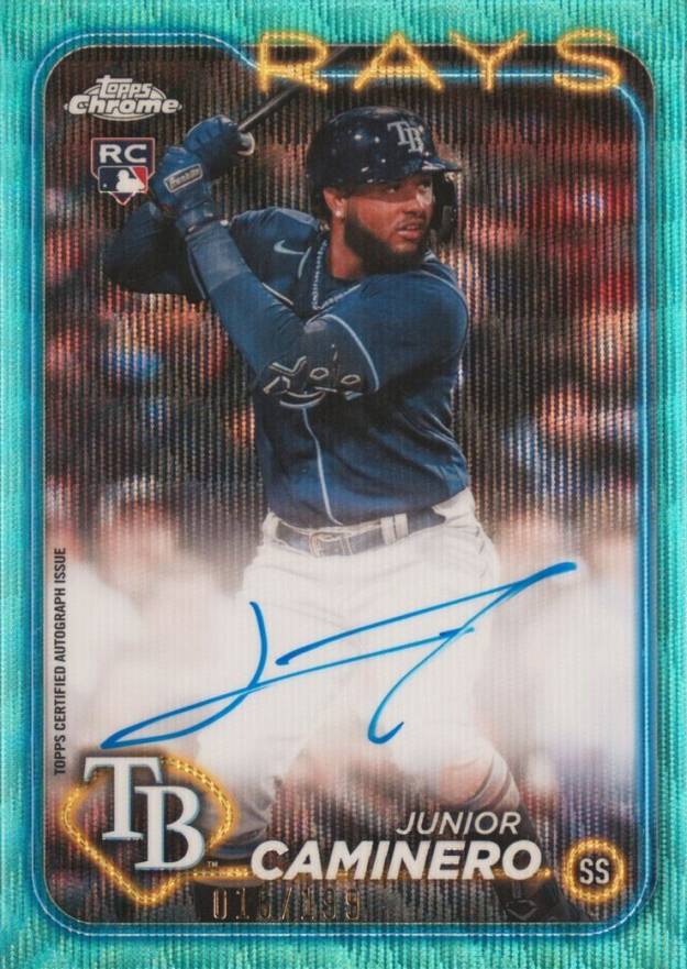 2024 Topps Chrome Rookie Autographs Junior Caminero #RAJCA Baseball Card