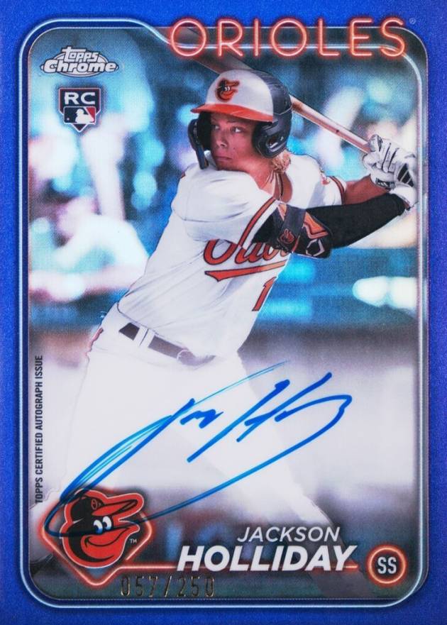 2024 Topps Chrome Rookie Autographs Jackson Holliday #RAJH Baseball Card