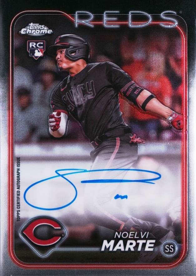 2024 Topps Chrome Rookie Autographs Noelvi Marte #RANM Baseball Card