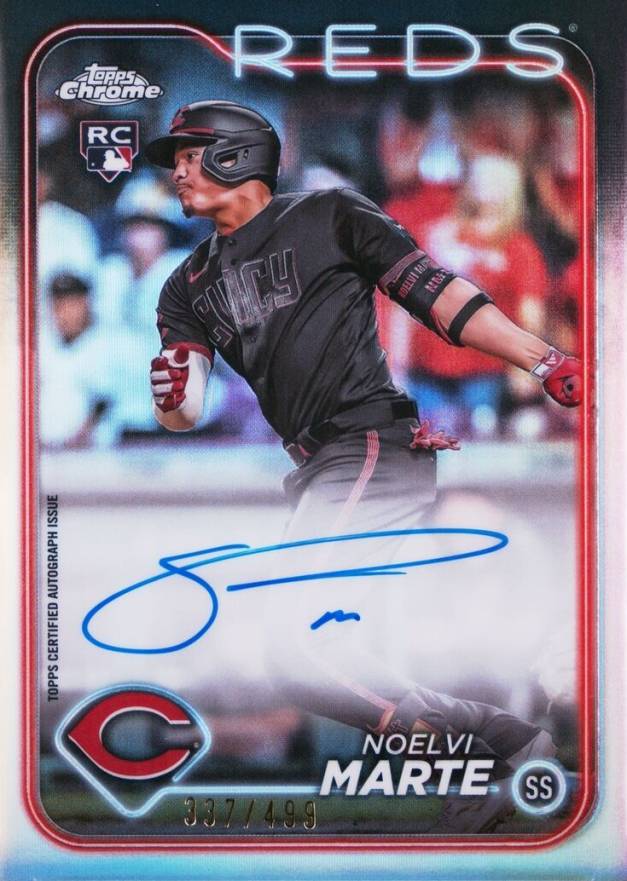 2024 Topps Chrome Rookie Autographs Noelvi Marte #RANM Baseball Card