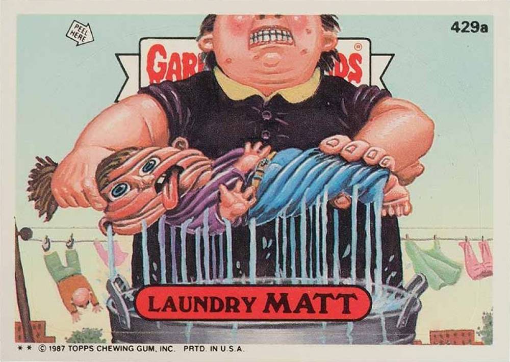 1987 Garbage Pail Kids Stickers Laundry Matt #429a Non-Sports Card