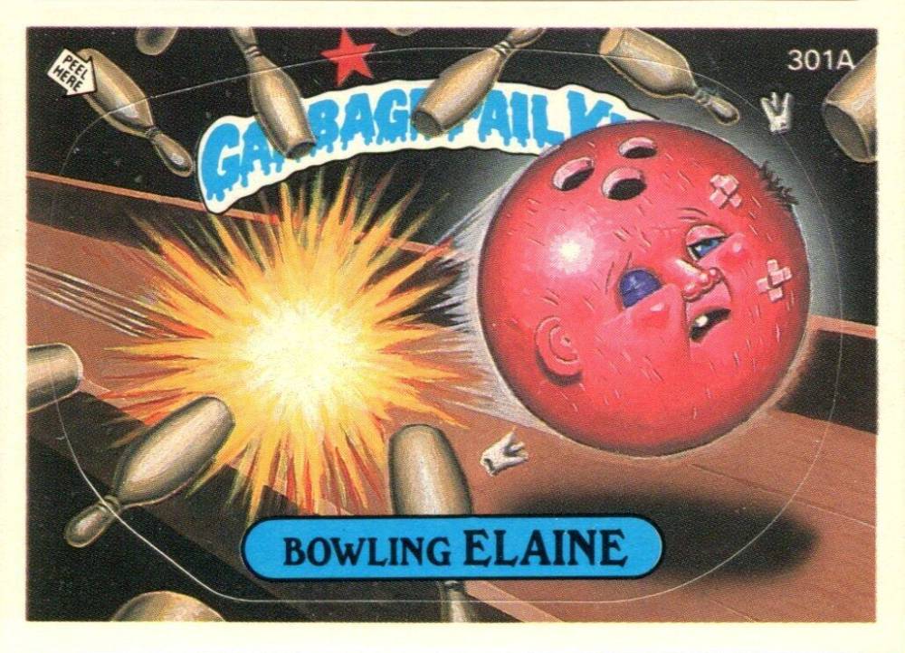 1987 Garbage Pail Kids Stickers Bowling Elaine #301a Non-Sports Card