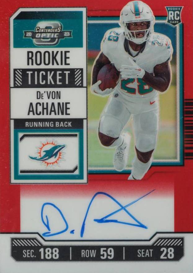 2023 Panini Contenders Optic De'Von Achane #109 Football Card